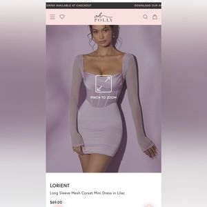 Long sleeve purple corset dress